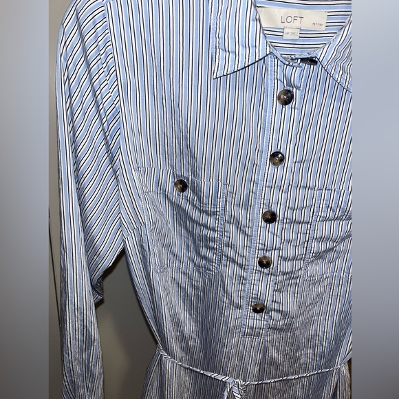 LOFT NWOT Petite Striped Pocket Shirtdress - Picture 9 of 10